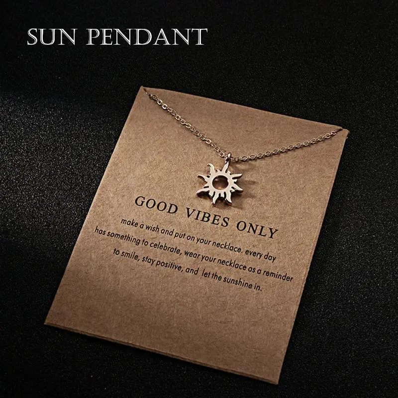 Sun Pendant Short Necklace Alloy Clavicle Chain