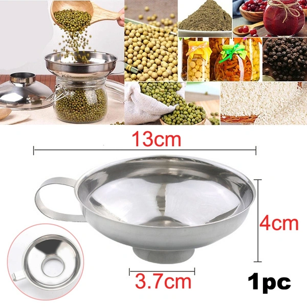 1Pcs Stainless Steel Wide Mouth Funnel Canning Hopper Filter Food Pickles Jam