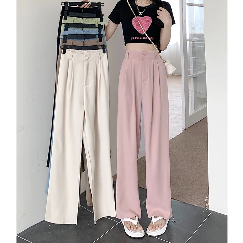 Women Loose High Waist Wide Leg Pants 2023 Spring Autumn Casual Straight Suits Pant Female Solid Plus Size 4XL Long Trousers