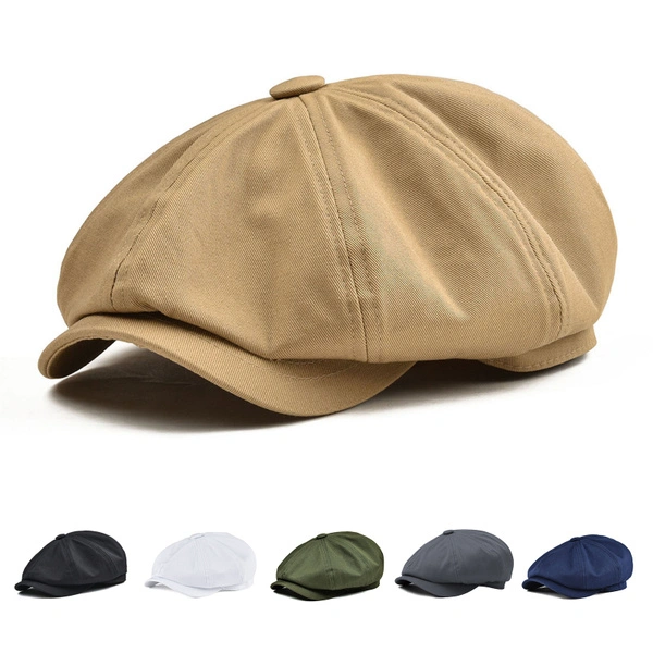 Newsboy Cap Men's Twill Cotton Hat 8 Panel Hat Baker Caps Retro Gatsby Hats Casual Brand Cap Cabbie Apple Beret for Male