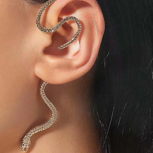 1PC Punk Snake Earing Clips No Pierced Clip on Earrings Ear Cuffs for Women Men Party Jewelry