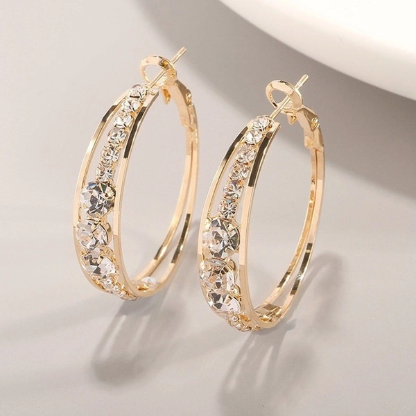 European and American Fashion New Earrings Rhinestone Inlaid Earrings