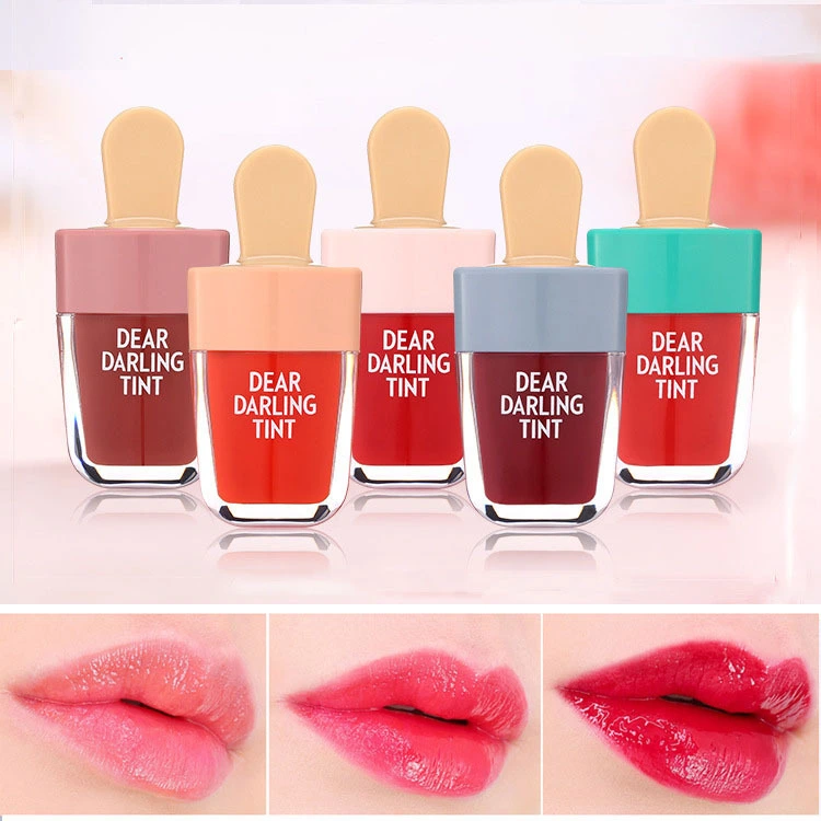 Super Frosted Lip Gloss Long Lasting Liquid Makeup Waterproof Sweet Red Lip Tint 5 Colors