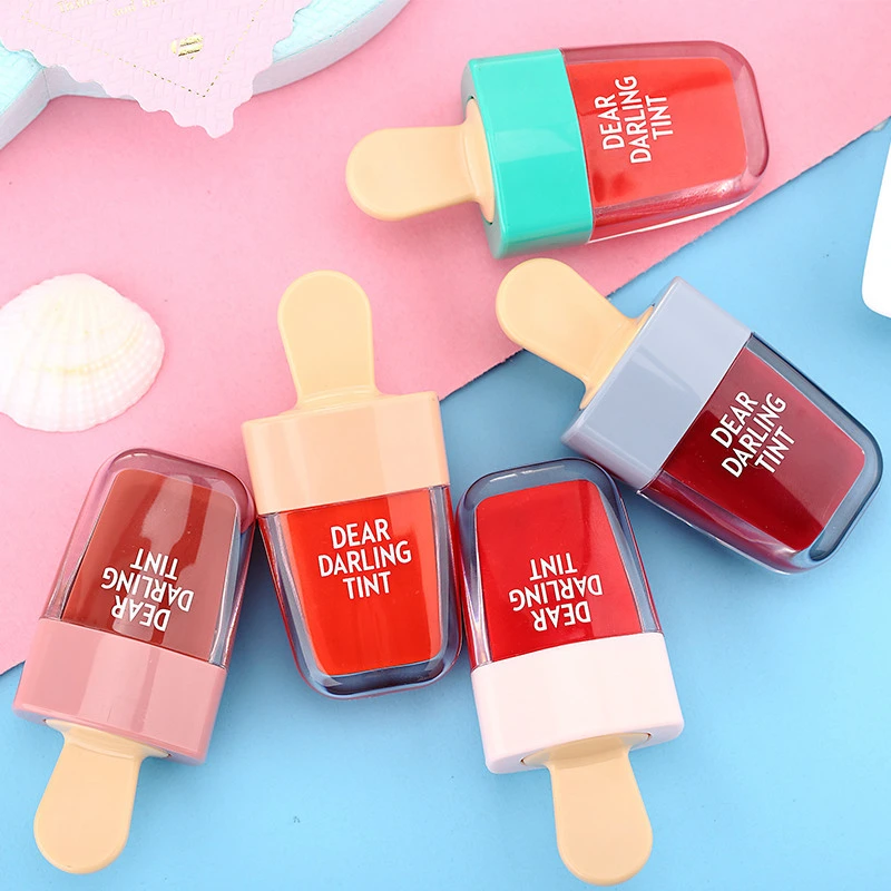 Super Frosted Lip Gloss Long Lasting Liquid Makeup Waterproof Sweet Red Lip Tint 5 Colors