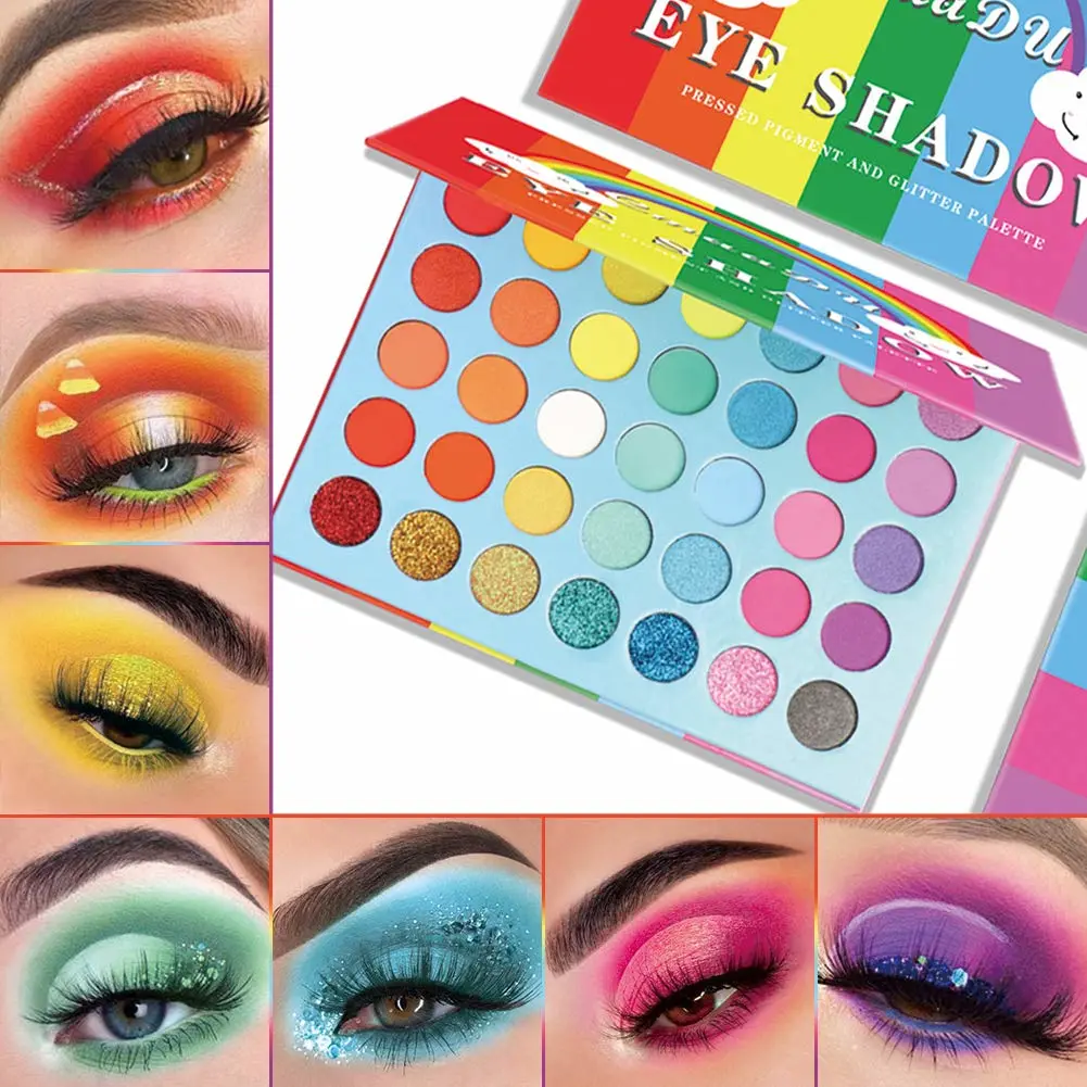 35 Rainbow Colors Eyeshadow Palette Matte and Glitter High Pigment Eye Shadow Power Brights Colorful Eye Cosmetic Makeup Pallet(35 Colors)