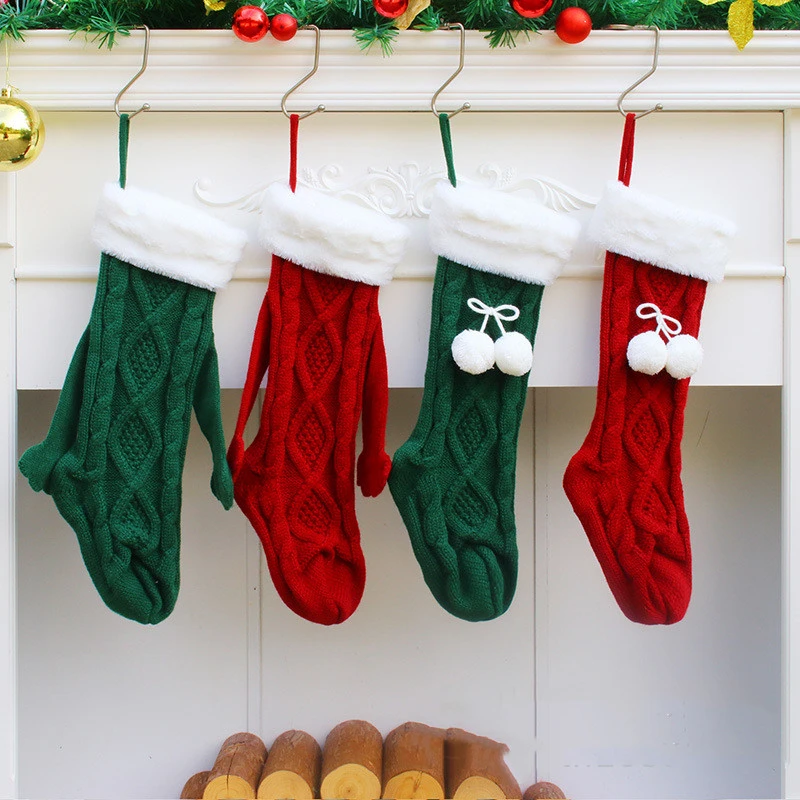 Christmas Hand-holding Magnetic Plush Decoration Socks