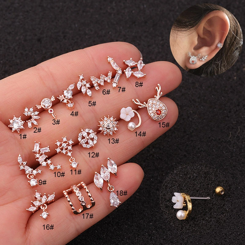 Fashionable Stainless Steel Pierced Earrings