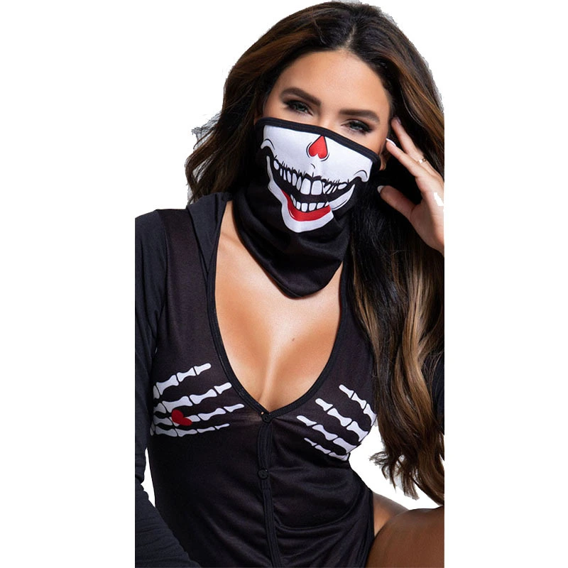Halloween Hooded PNE-piece Suit Zombie Skeleton Suit