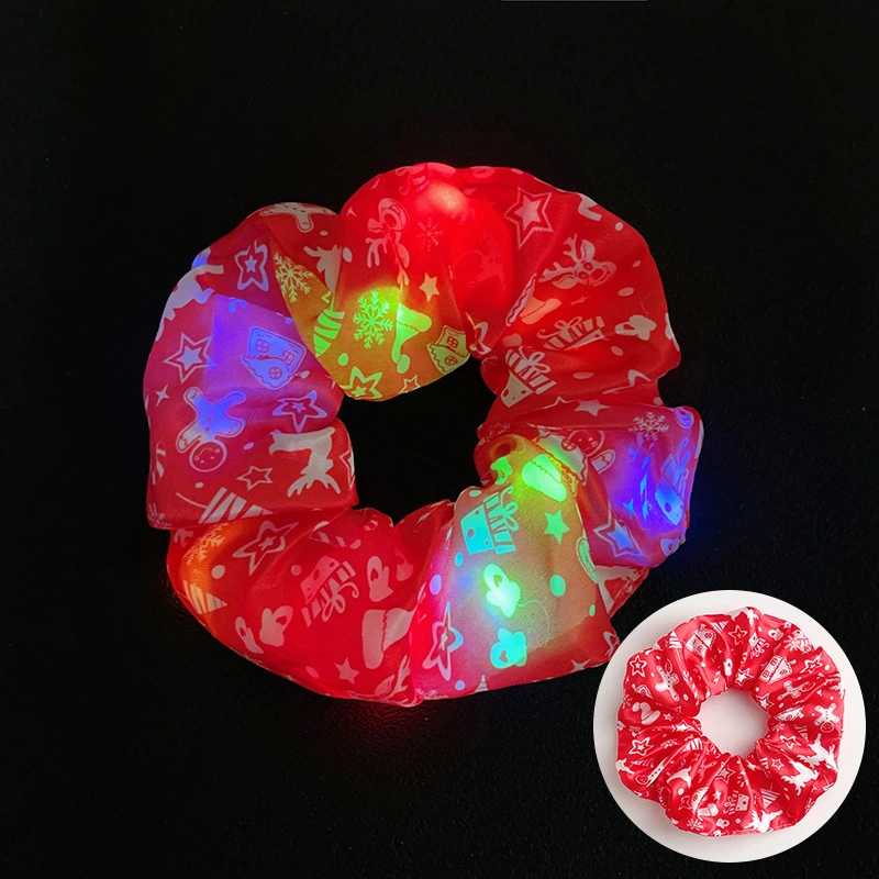 Led Luminous Large Intestine Hair Ring DIY Night Light Head Flower