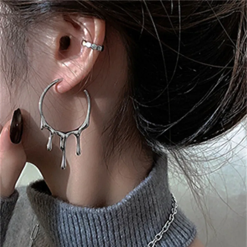 Ins Liquid Lava Earrings Cold Style Personality