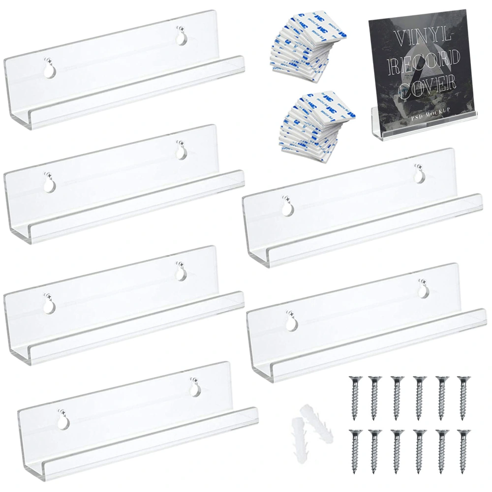 Acrylic Album Rack Wall-mounted Album CD Display Stand Wall Gramophone Record Wall Mount With Back Sticker