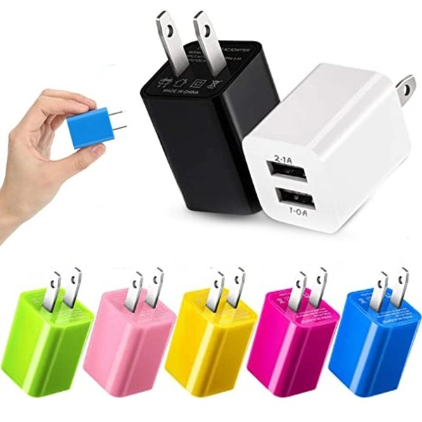 2.1A USB Charger Wall Plug Charging Block Dual Port USB Wall Charger Adapter Quick Charger