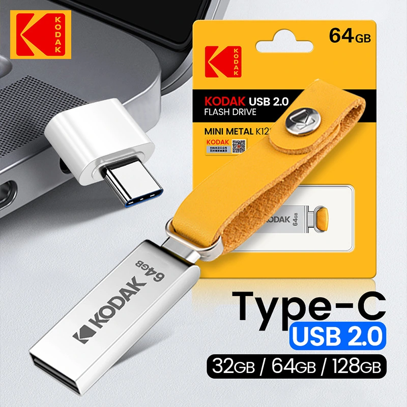 KODAK K133 Mini Metal USB Flash Drive 128GB 64GB 32GB Pen Drive USB 3.0 High Speed Memory Stick Unidad Flash Pendrive