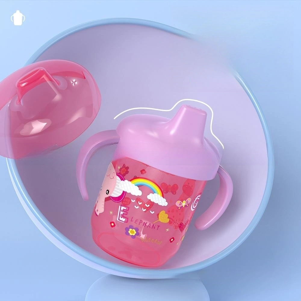 Cartoon Animal Integrated Handle Infant Learning Drink Cup