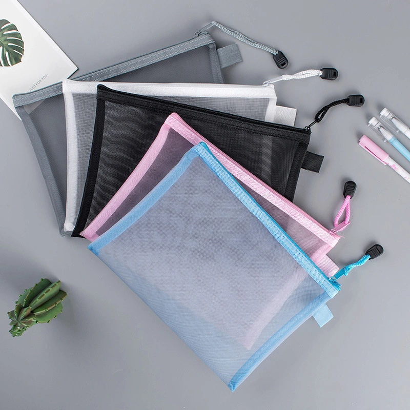 Household Transparent Zipper Net Pocket