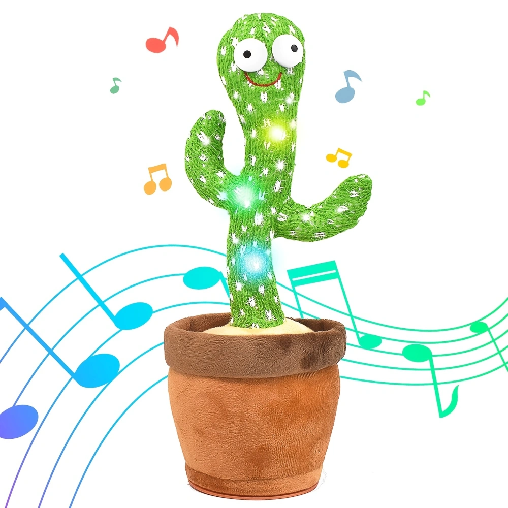 Baby Dancing Cactus, Talking Cactus Toys, Wriggle Singing Cactus, Repeat What You Say, Baby Boy Toy, Plush Electric Speaking Cactus ,Baby Girl 15 Second Voice Recorder Toy