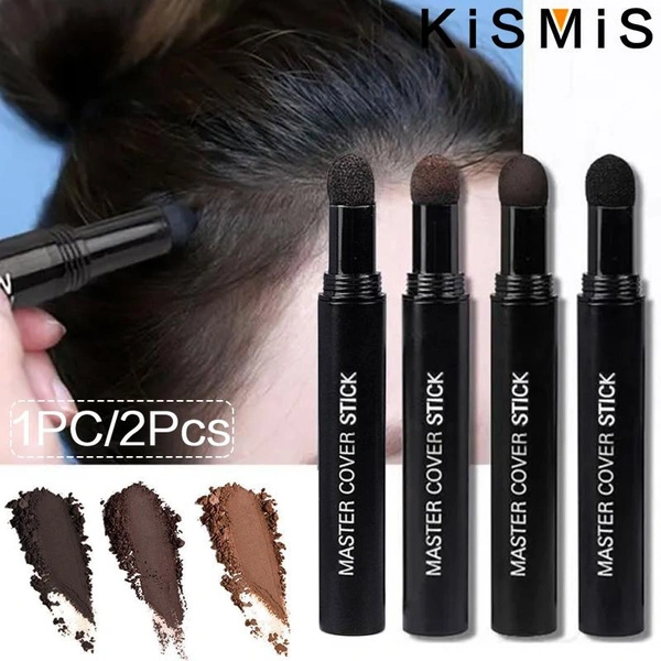 KISMIS 1Pc/2Pcs Water Proof Lasting Hairline Concealer Pen Control Hair Root Edge Blackening Instantly Cover Up Grey White Hair Natural Herb Hair Concealer Pen 4 Colors Optional