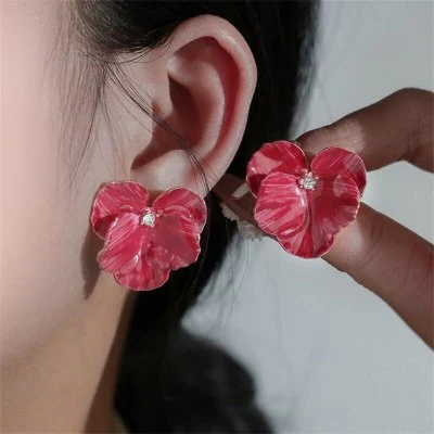 Rose Large Flower French Retro Affordable Luxury Elegant Earrings