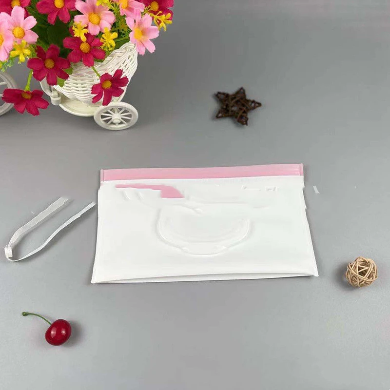 Wipes Bag Milky White Tissue Bag Flip Removable Handbag