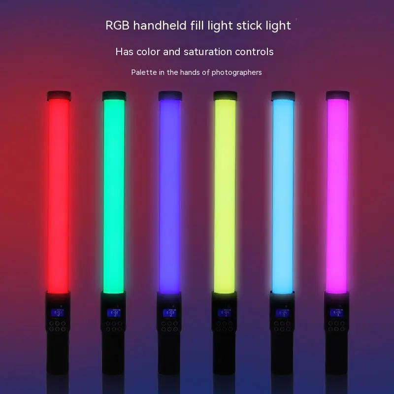 LED Handheld Full Color RGB Stick Light Photography Light Color Adjustable