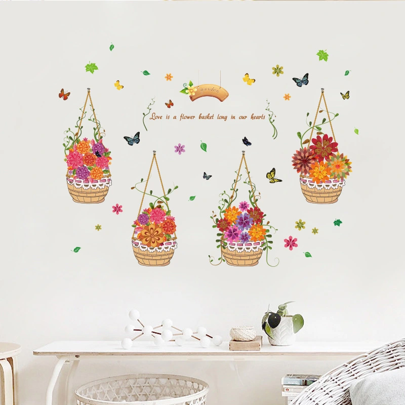 Hand-painted Hanging Basket Bedroom Living Room TV Sofa Background Decorative Stickers