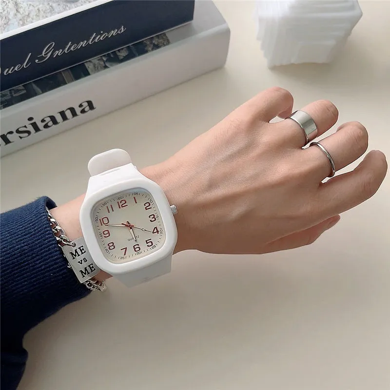 Student Couple Fashion Simple Square Digital Electronic Watch