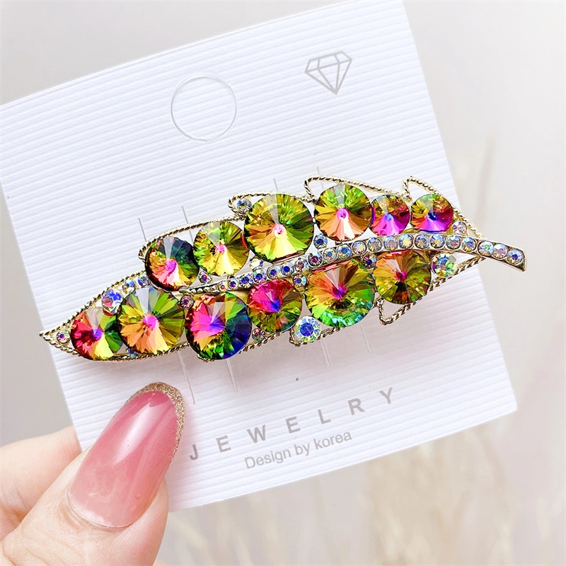 Women's Stylish Graceful Simple Alloy Crystal Side Bobby Pin