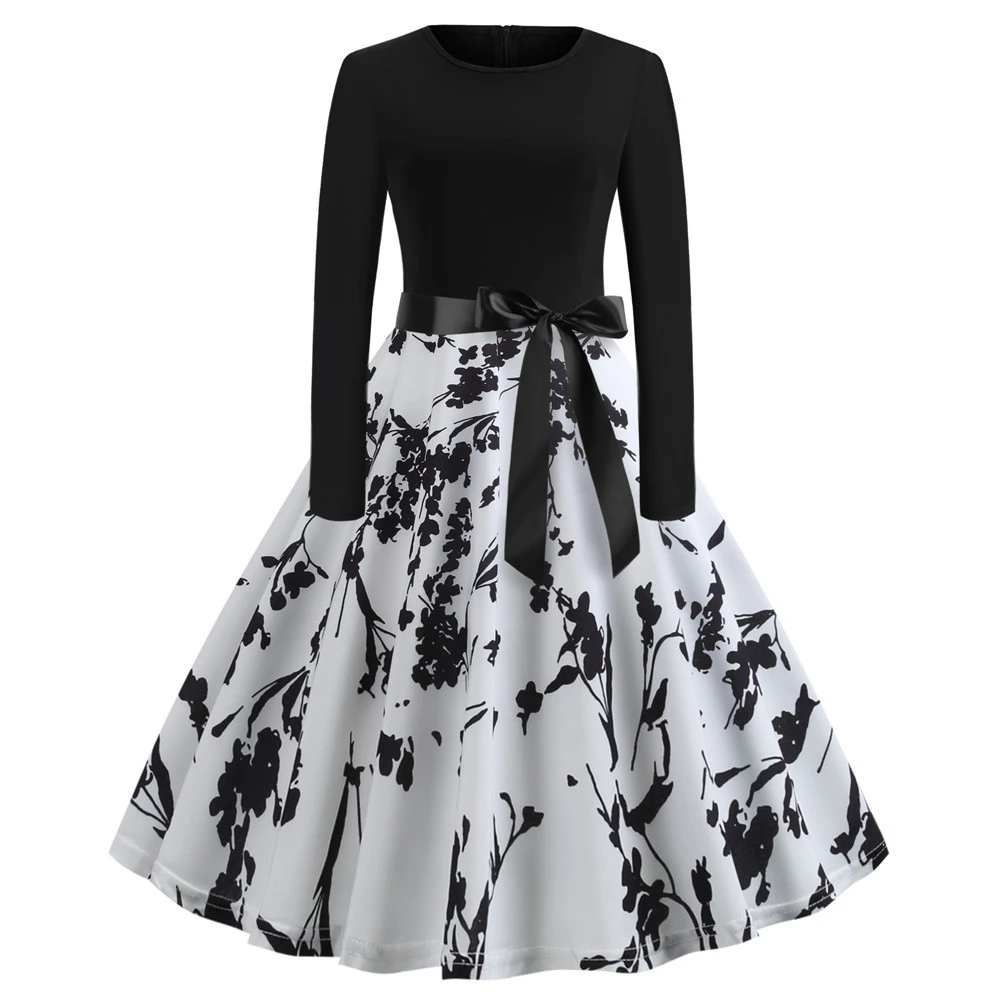 Women's Fashionable Retro Printed Dress