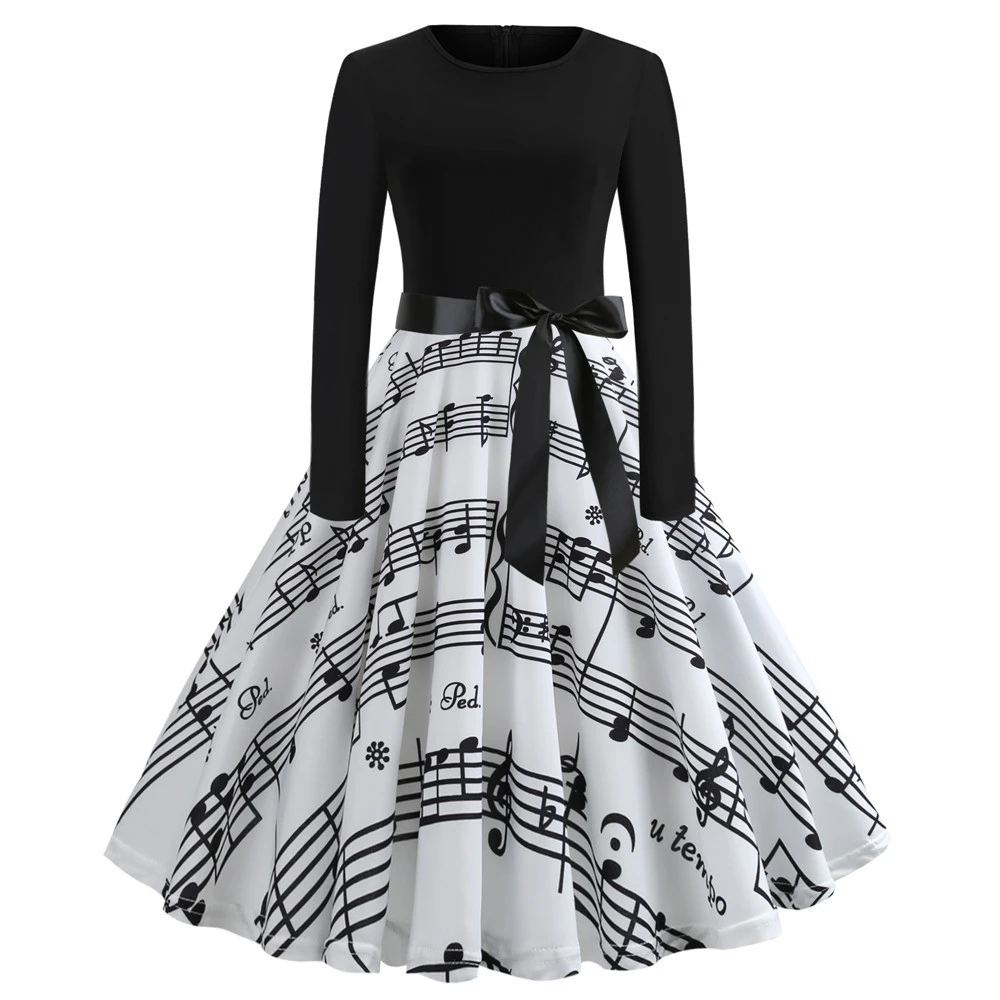 Women's Fashionable Retro Printed Dress