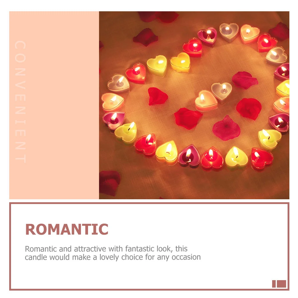 9pcs Romantic Heart Shaped Tealight Decorative Candles Proposal Candles