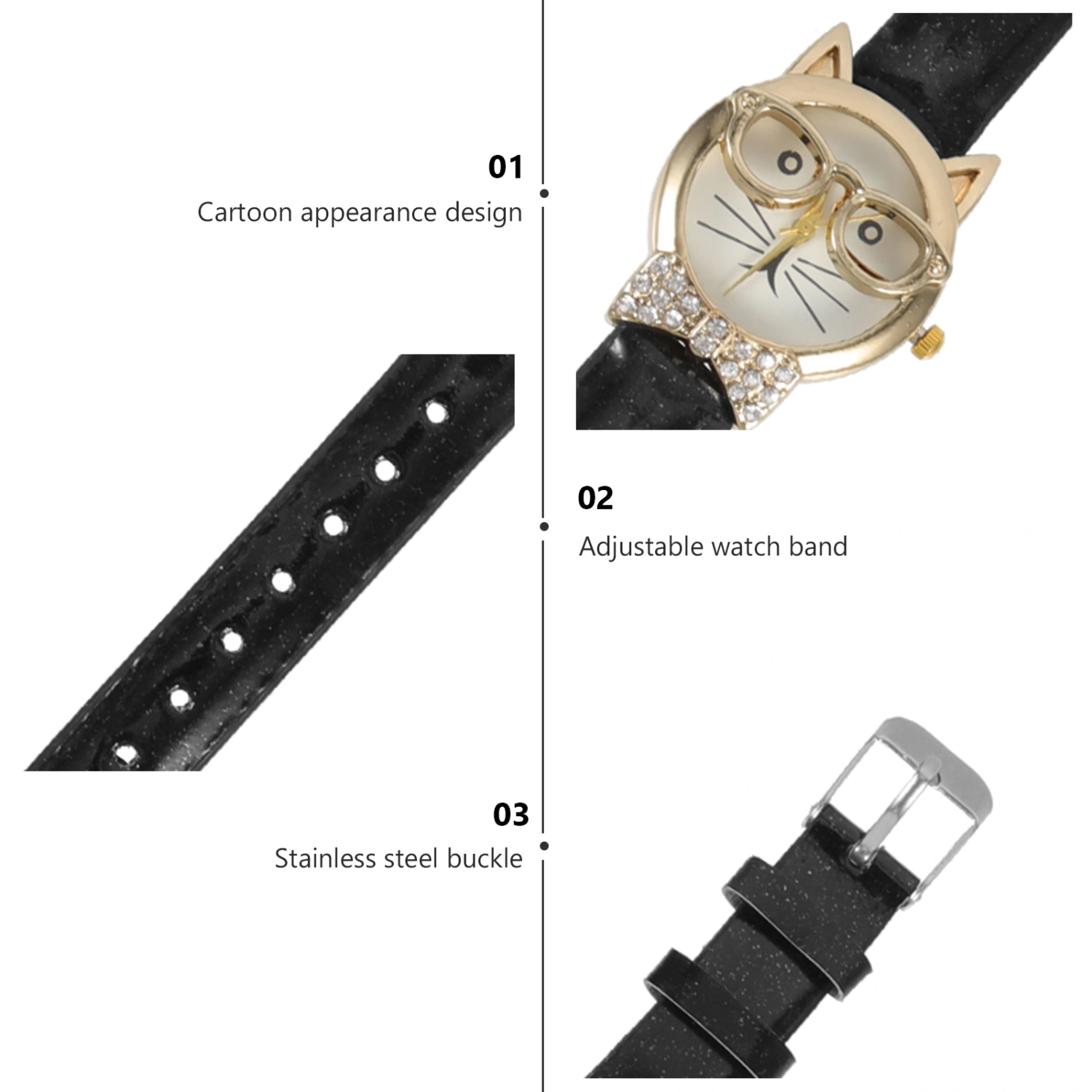 Funny Wristwatch Cat Decor Watch Leisure Watch Funny Girl Watch Girl Gift Watch Stylish Wristwatch