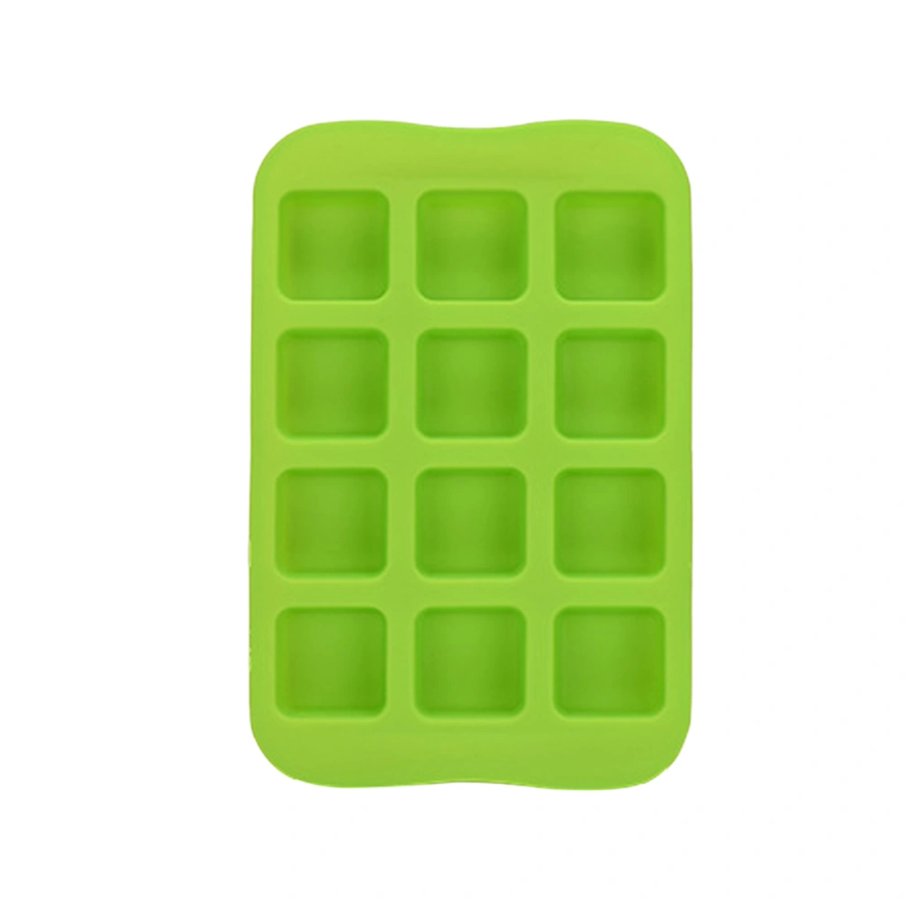 DIY 12 Cavities Ice Cube Tray Square Ice Making Mold Chocolate Mould Kitchen Accessories (Green)