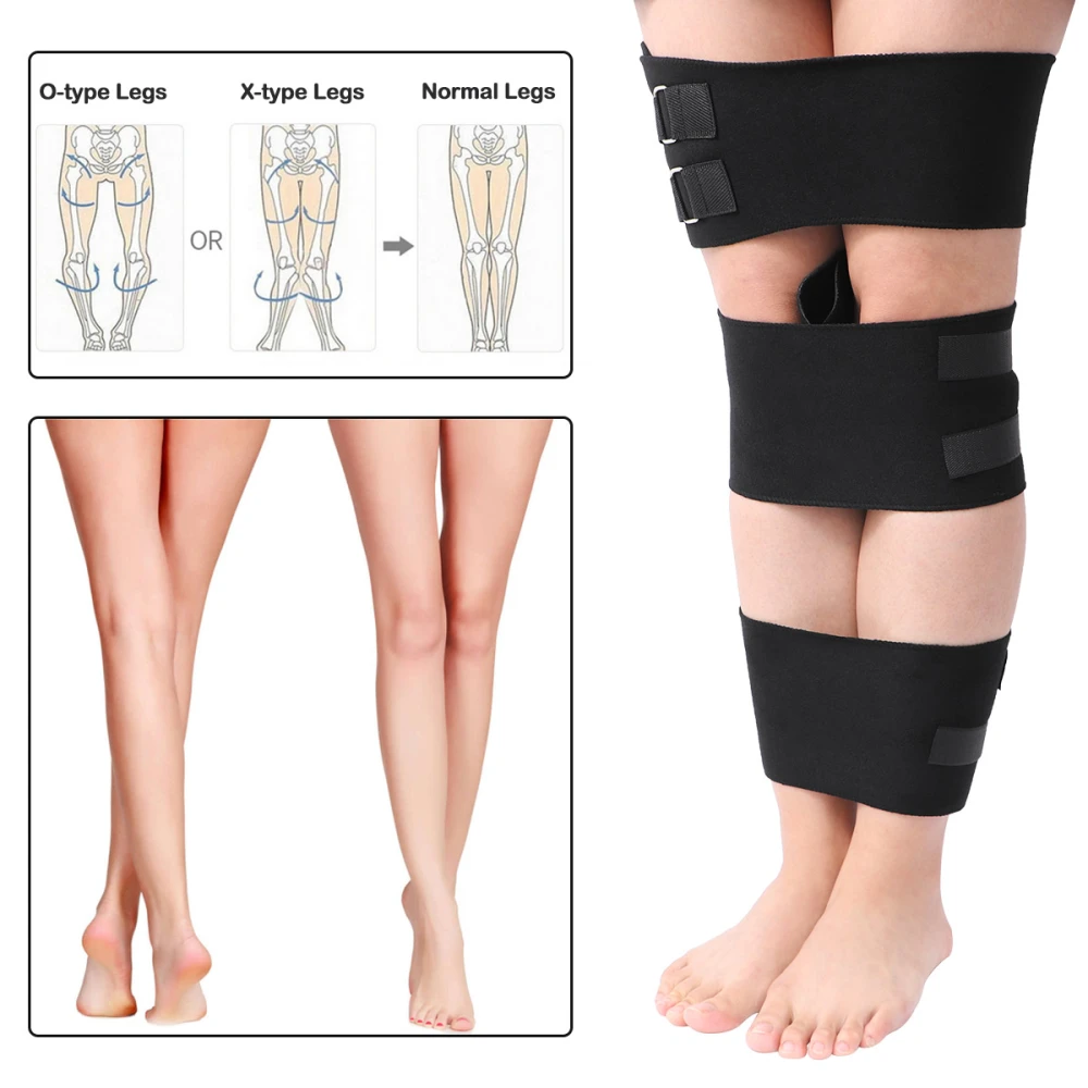 HEALIFTY 3PCS Legs Posture Corrector Multi-functional Bow-legged Correction Bandage Belt with Knee Pads for O-type Legs X-type Legs