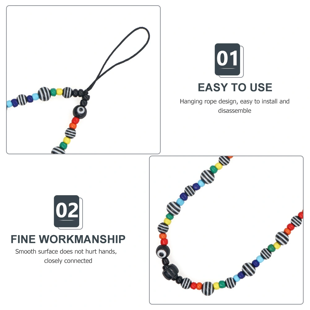 Bohemia Beaded Cellphone Lanyard Anti-lost Phone Wrist Strap Phone Charm