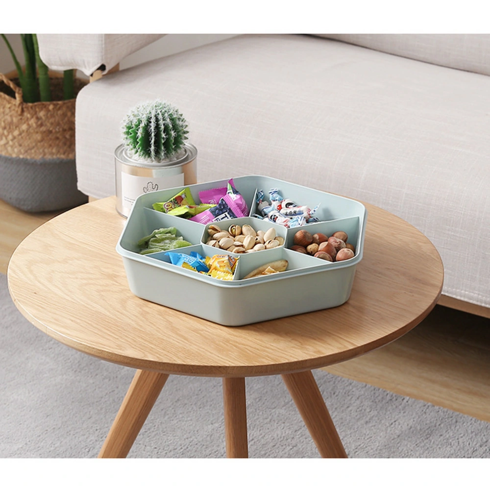 Creative PP Multi Sectional Snack Serving Tray Set with Lid (Green)