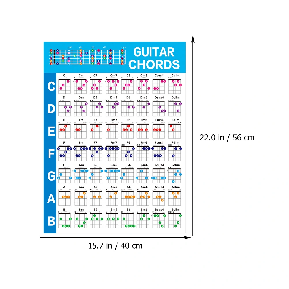 Guitar Chord Practice Chart Guitar for Beginners Kids Ukulele Fingering Guide Chart