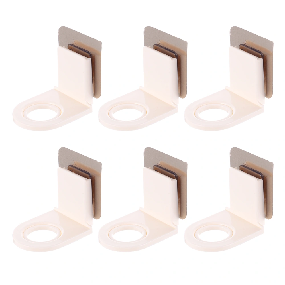 6Pcs Self-Adhesive Wall Mounted Bottle Holders Shampoo Hooks (Small Bottle)