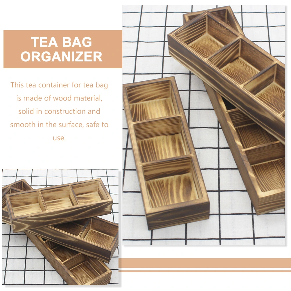 Tea Bag Holder 3 Compartment Organizer Sugar Packets Tea Bag Coffee Bar Organizer