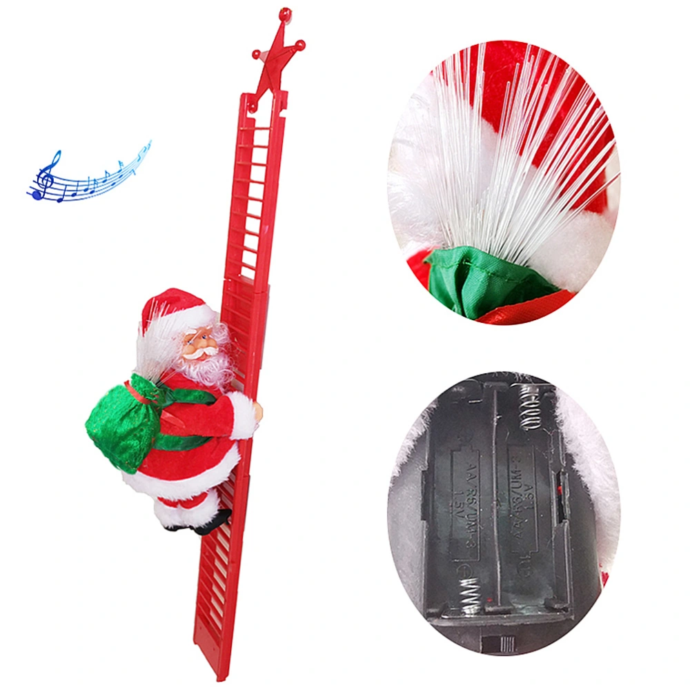 Electronic Climbing Ladder Santa Christmas Decoration Funny Kids Toy Ornament for Home Showcase (Random Pack Color)