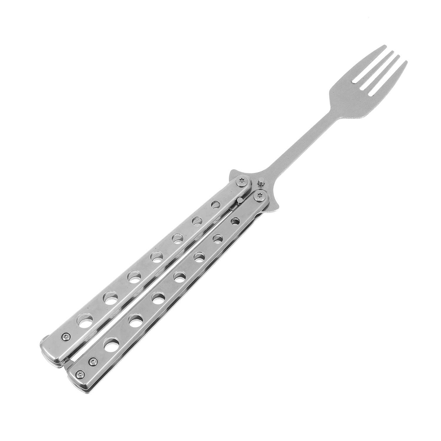 1Pc Blunt Balisong Unique Fork Head Design Balisong Practice Training Cutter