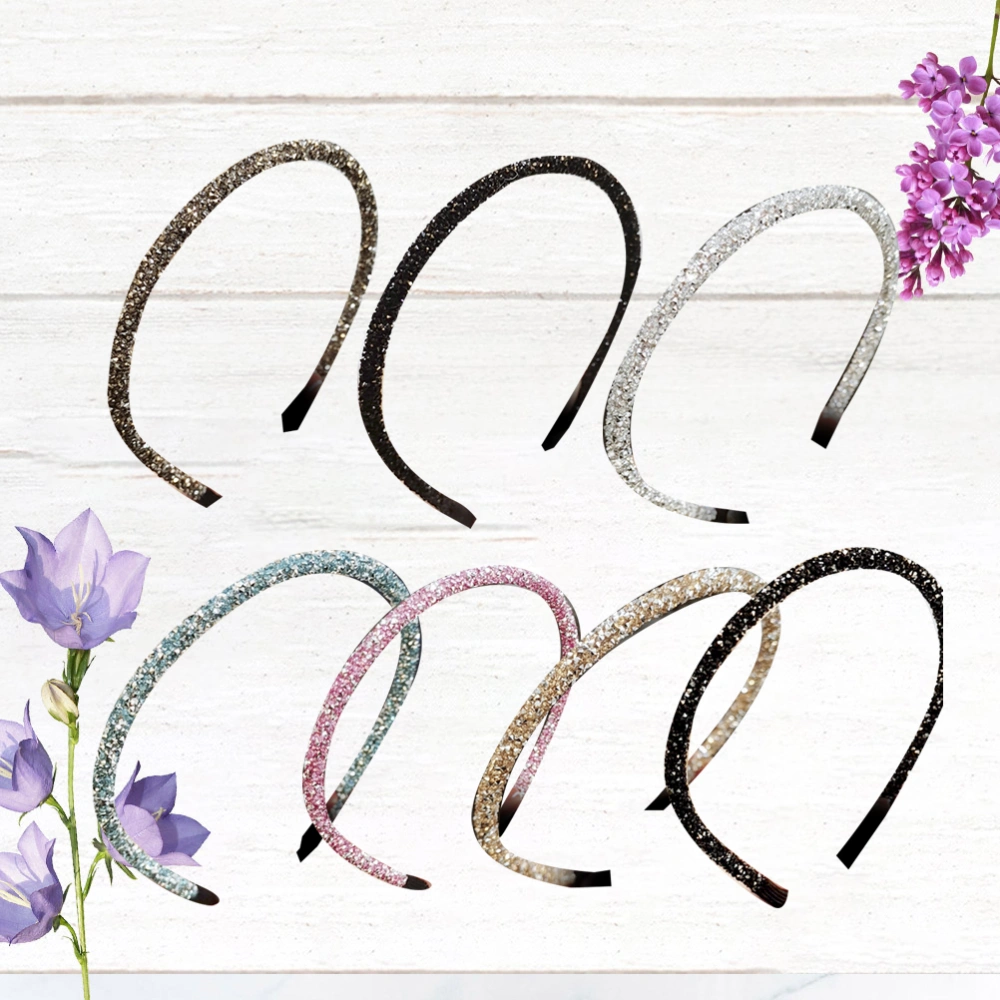 7pcs Fashionable Hair Rhinestone Headband Simple Headdress Hair Accessories for Women Girls