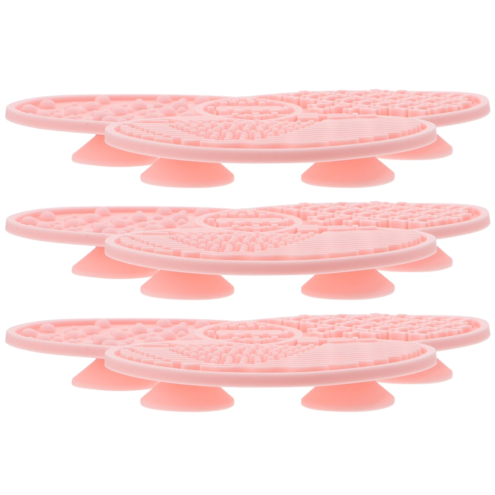 3Pcs Makeup Brush Cleaner Mat Silicone Brush Cleaning Pad Portable Washing Tool