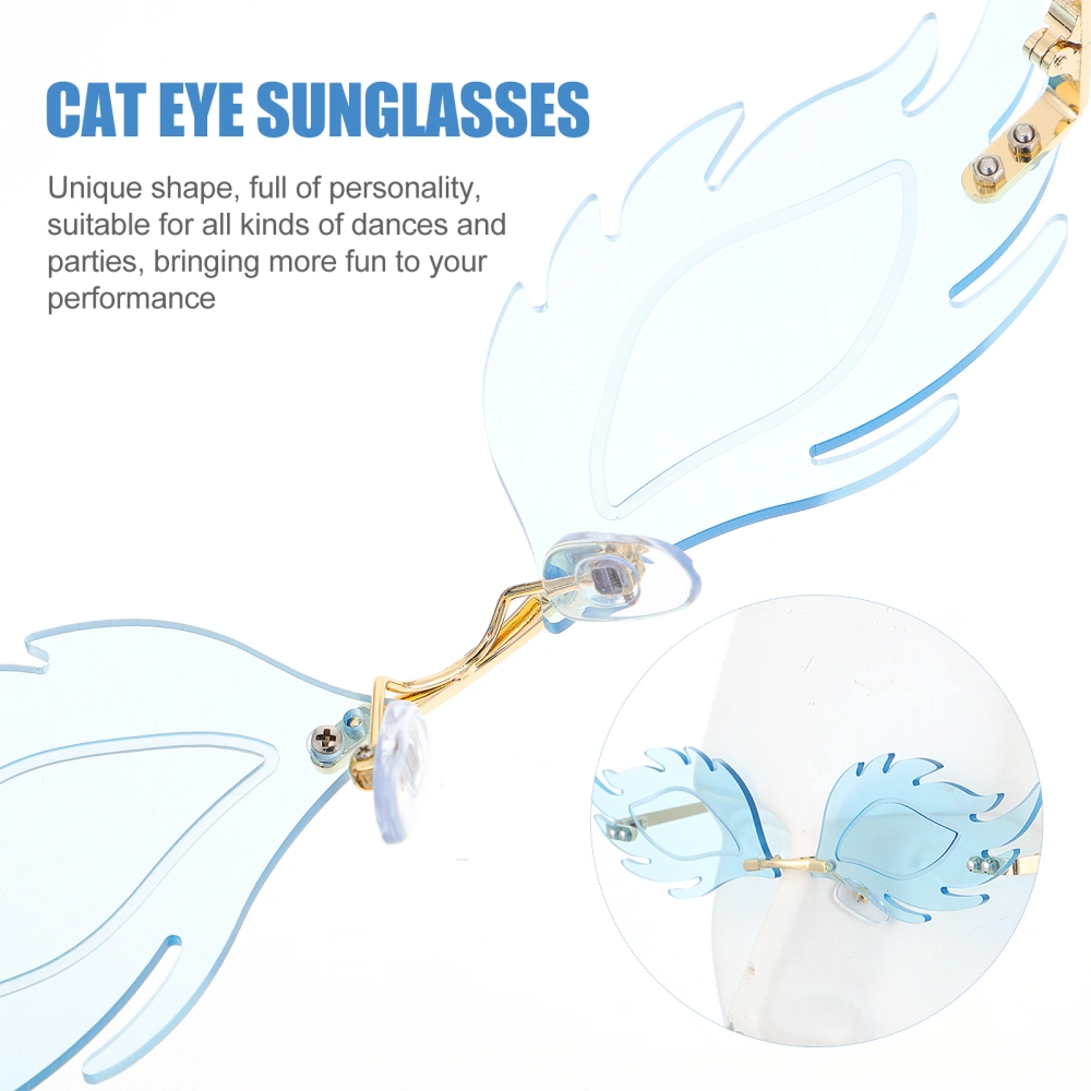 Creative Rimless Sunglasses Practical Eyeglasses Decorative Prop (Blue)