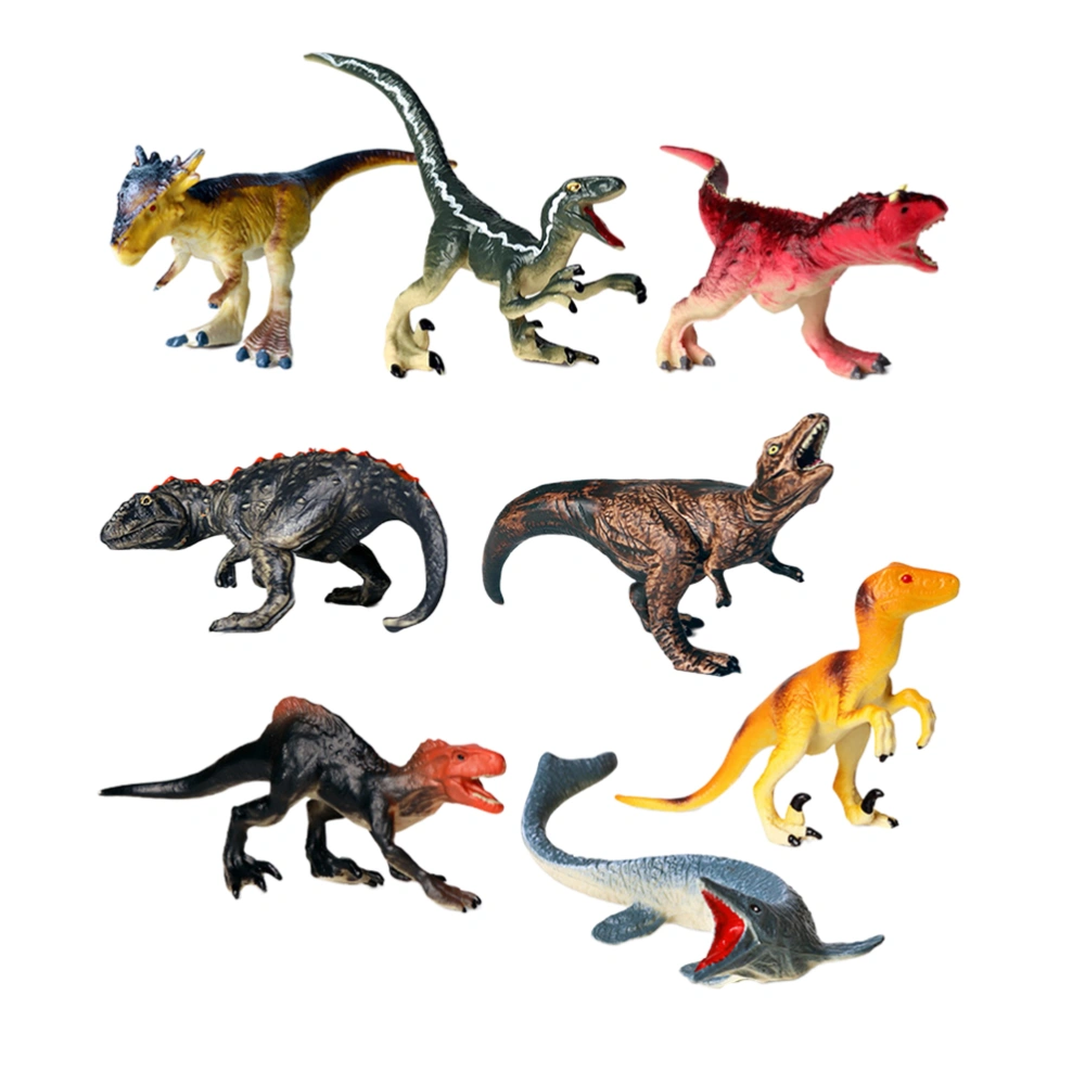 8PCS Artificial Dinosaur Model Set Simulation Animal Figurine Kids Plastic Dinosaur Toys for Home Kindergarten