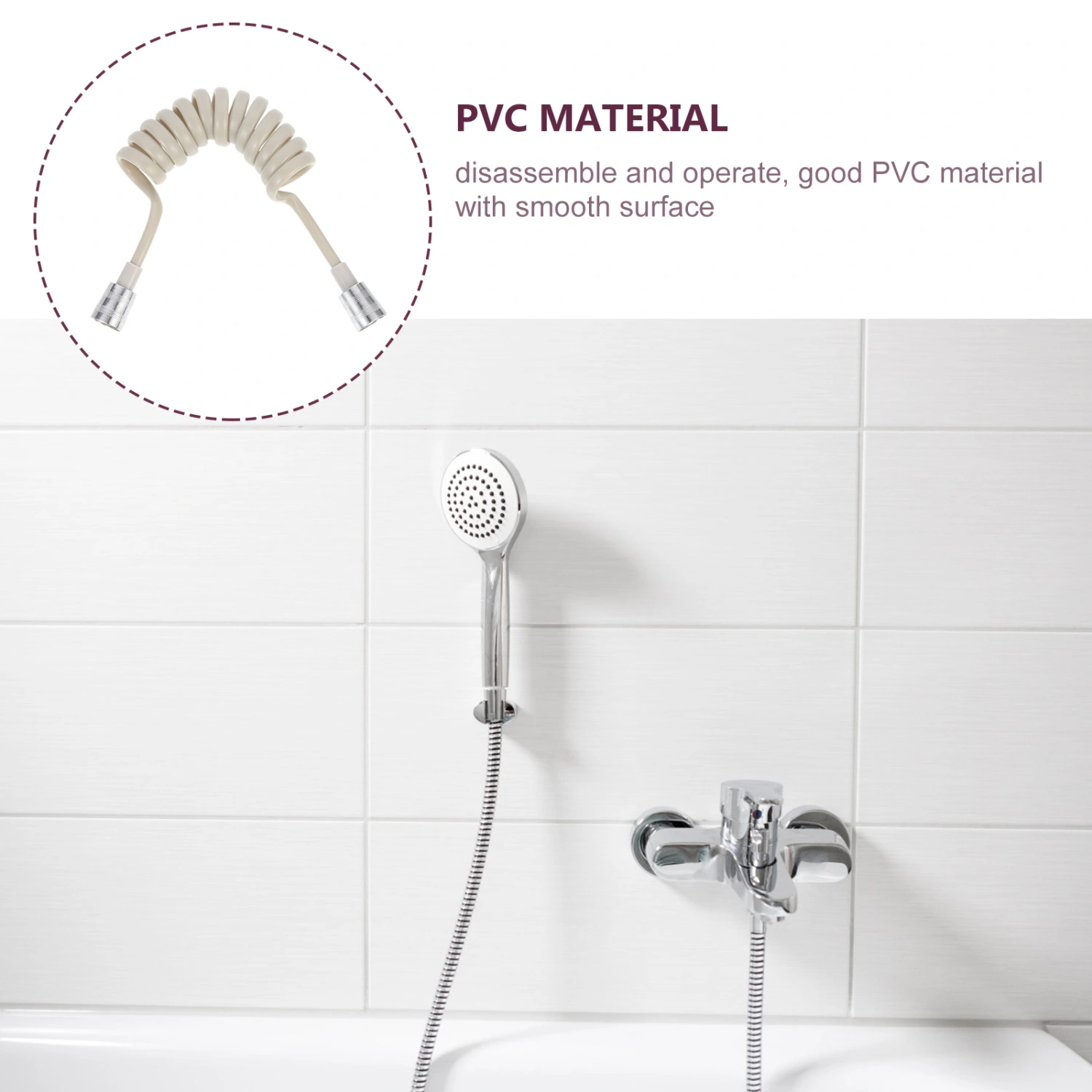 2pcs Household Shower Head Hoses Water Pipes Showering Supplies (Grey)