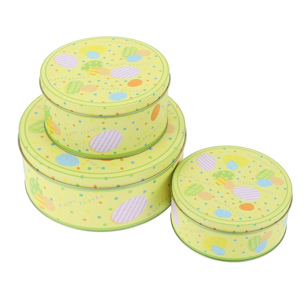 1 Set Easter Themed Pattern Candy Boxes Tinplate Candy Cases Candy Containers