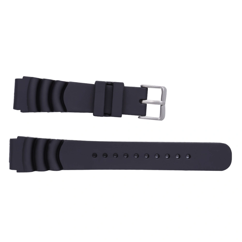 Stylish Waterproof Silicone Watch Band Durable 20mm Watch Strap Watch Wristband for Replacement (Black)