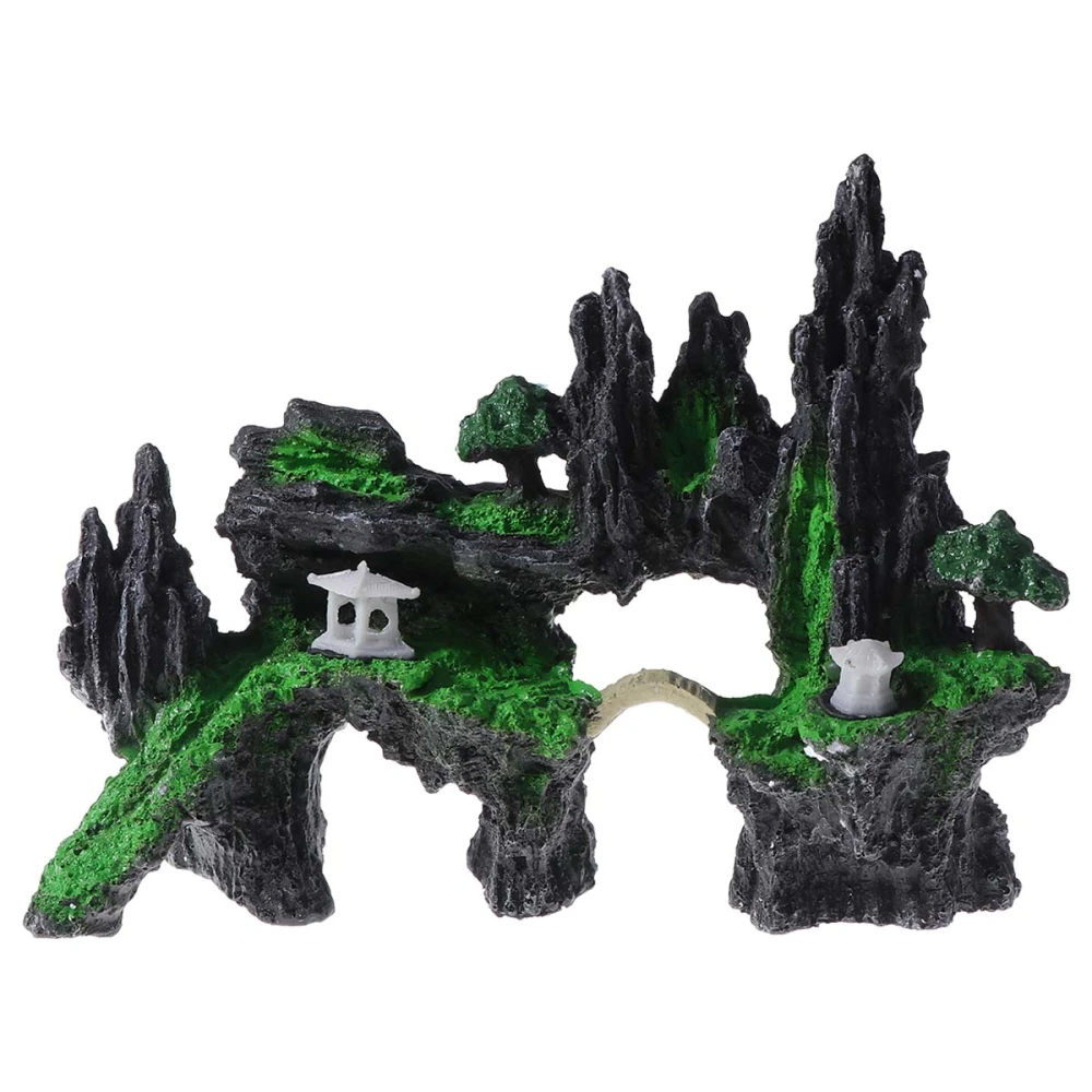 Resin Aquarium Landscaping Rockery Decorative Stone Mountain Castle Tower Ornaments Aquarium Accessories (338)