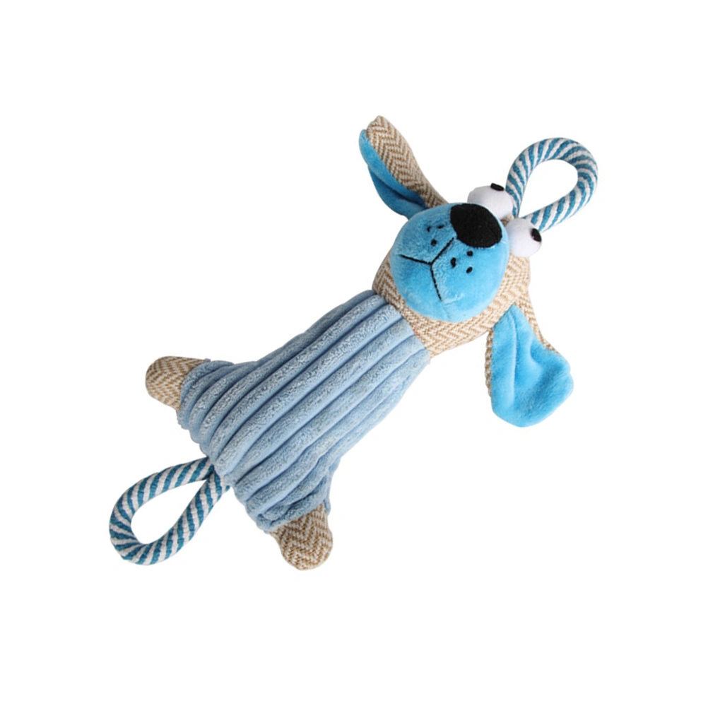 Plush Pet Toys Supplies Cartoon Pet Dog Toys Plush Dog Toys Squeaky Dog Chew Toys for Small Dogs (Blue)