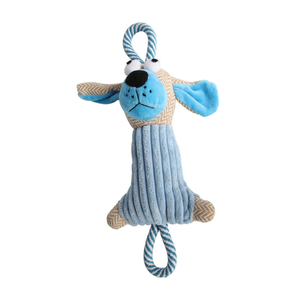 Plush Pet Toys Supplies Cartoon Pet Dog Toys Plush Dog Toys Squeaky Dog Chew Toys for Small Dogs (Blue)